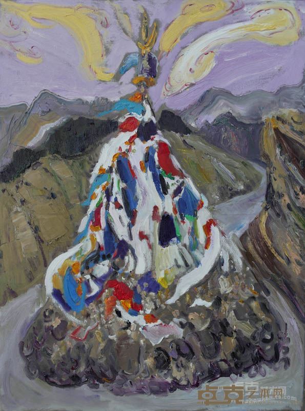 常世江 吉祥敖包    120x95cm