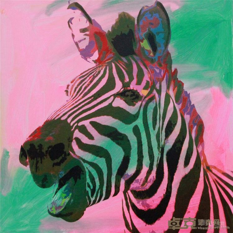 动物肖像系列之 斑马   布面丙烯   50×50cm