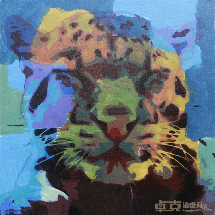 动物肖像系列之 豹   布面丙烯   50×50cm