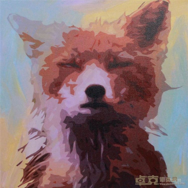 动物肖像系列之 狐狸   布面丙烯   50×50cm