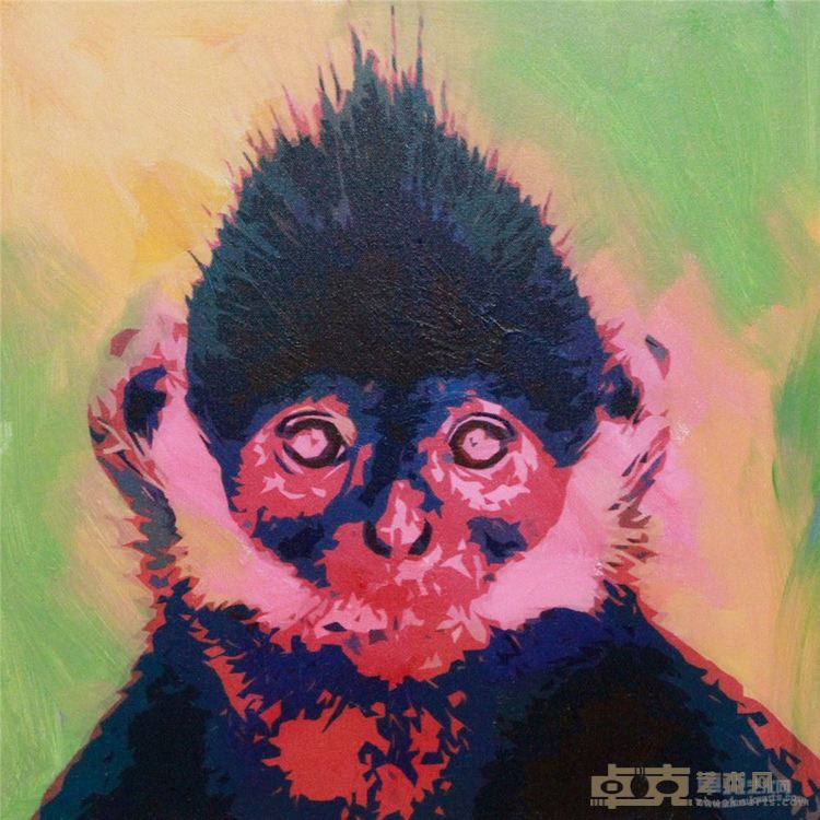 动物肖像系列之 叶猴   布面丙烯   50×50cm