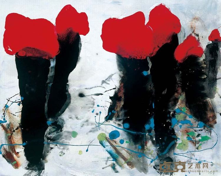 欧洋 红与黑80cm×100cm  麻布.油彩 1993