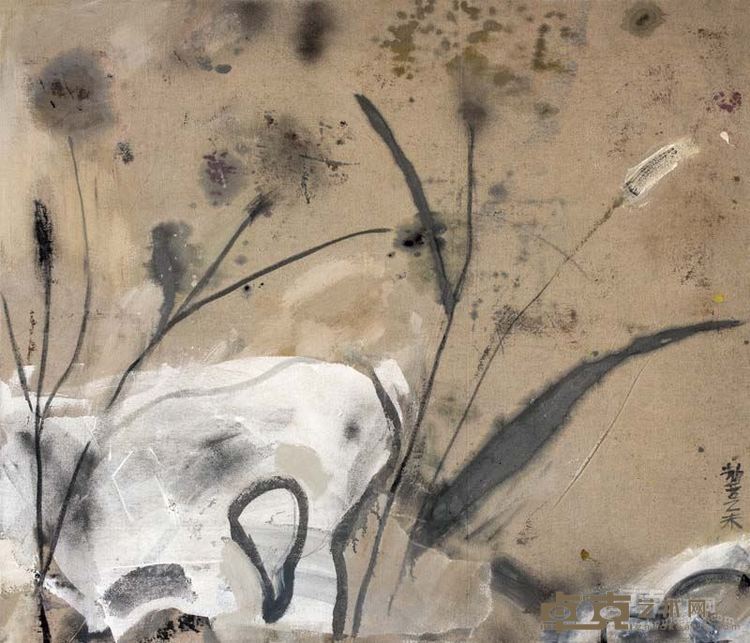 王劼音  白石  120cm×140cm  布面丙烯·油彩  2015