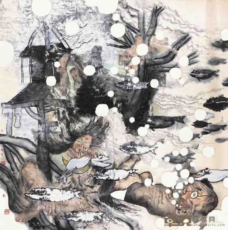 姚鸣京  幻梦 245cm×245cm   纸本水墨 2016