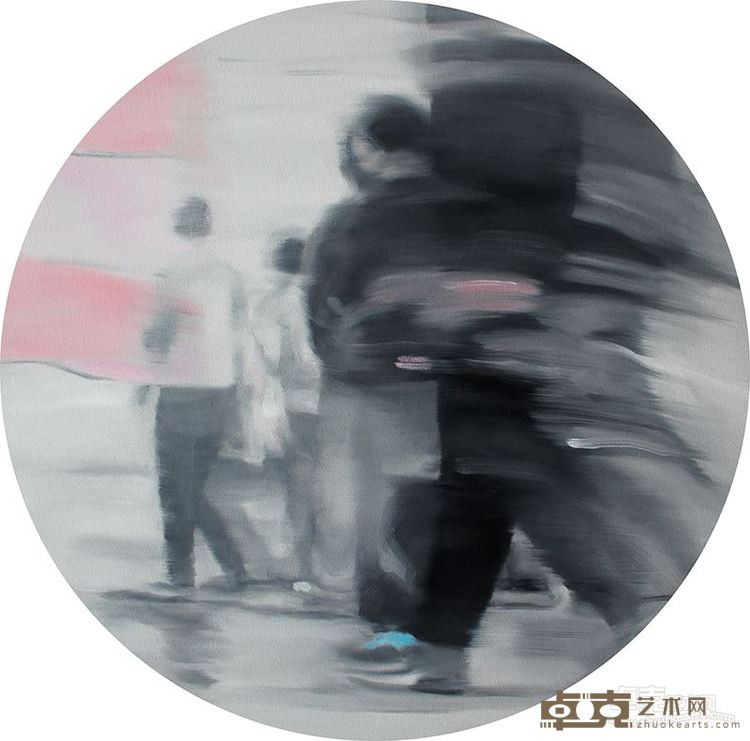 《城市系列》2014 布面油画（直径60X60CM）