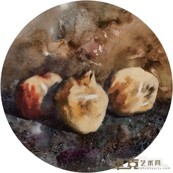 三个石榴 38cm×38cm 2015年