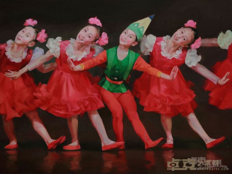 陈亮潔，朝鲜的童年之二，布面油画，150×200cm，2011