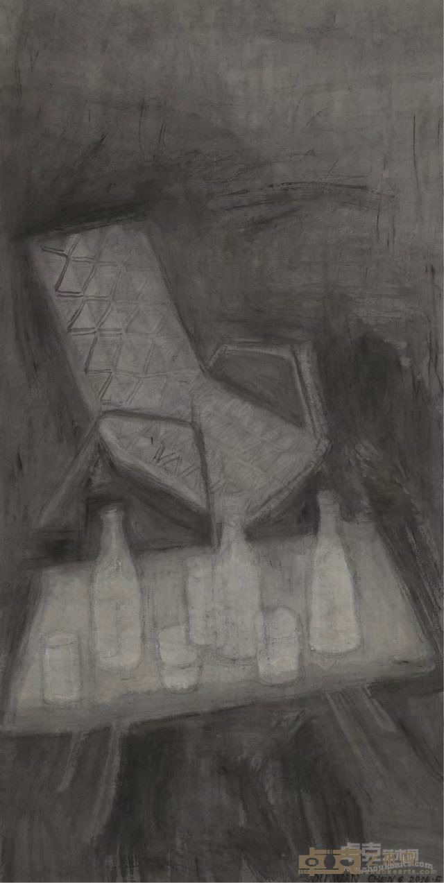 《恨自己不能重头》(70x138cm)水墨2016