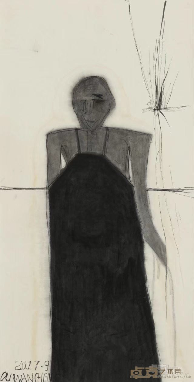 《青春他走到了最后》(70x138cm)水墨2017