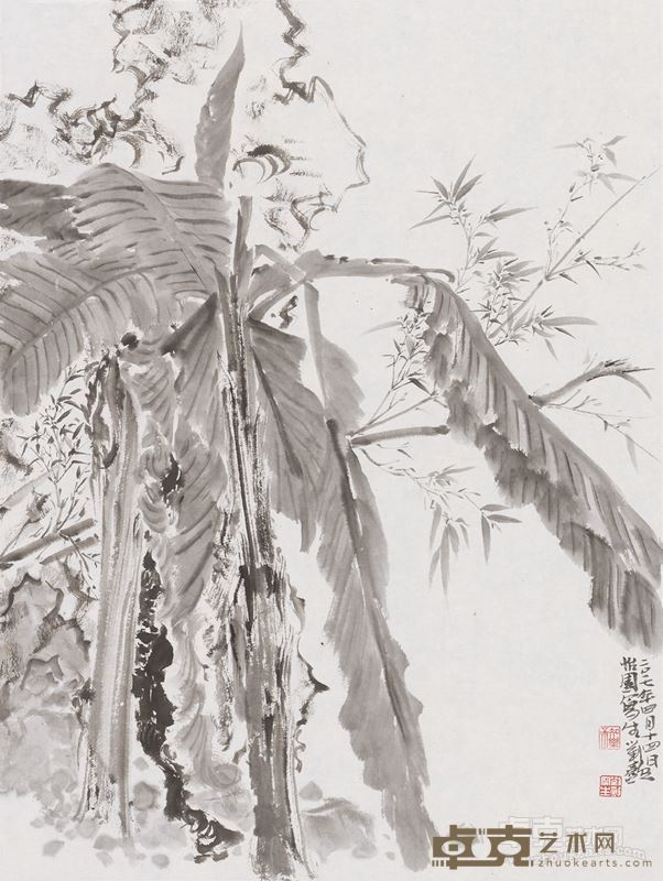 南朝风度——刘懿 园中芳卉之十60X45cm 纸本水墨2017