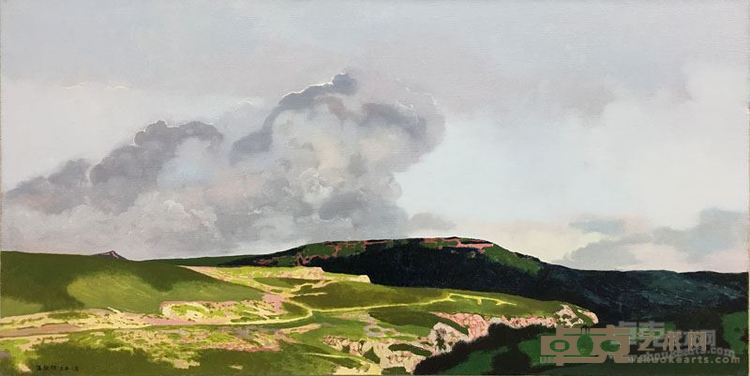 空中草原 布面油画 50x100cm 2015