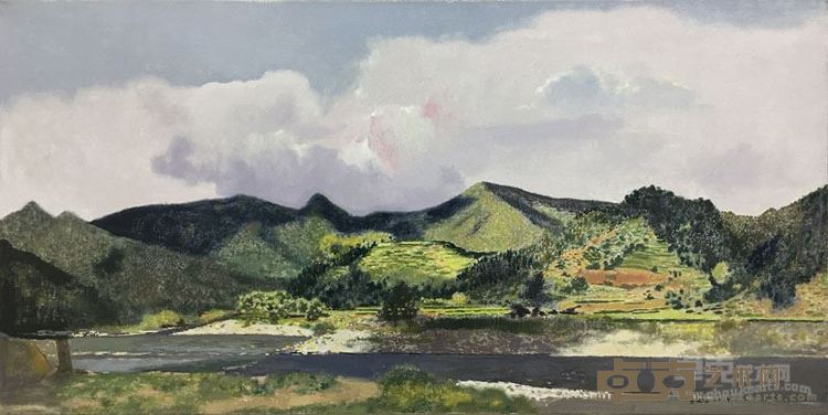 楠溪江 布面油画 50x100cm 2014