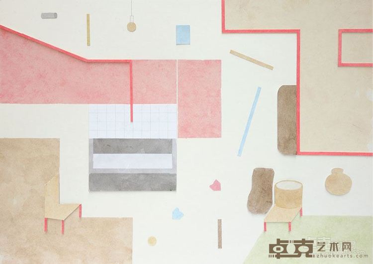 张骏 CB09 纸本拼贴 30×42cm