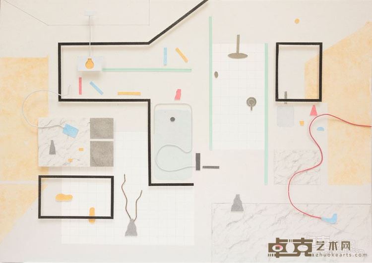 张骏 CD01 纸本拼贴 30×42cm