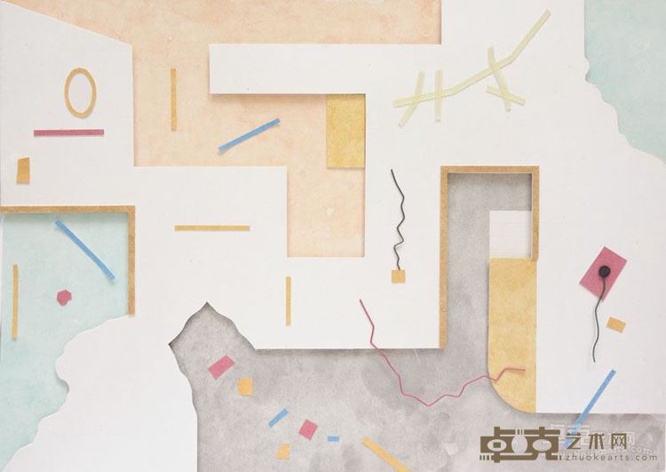 张骏 CD02 纸本拼贴 30×42cm