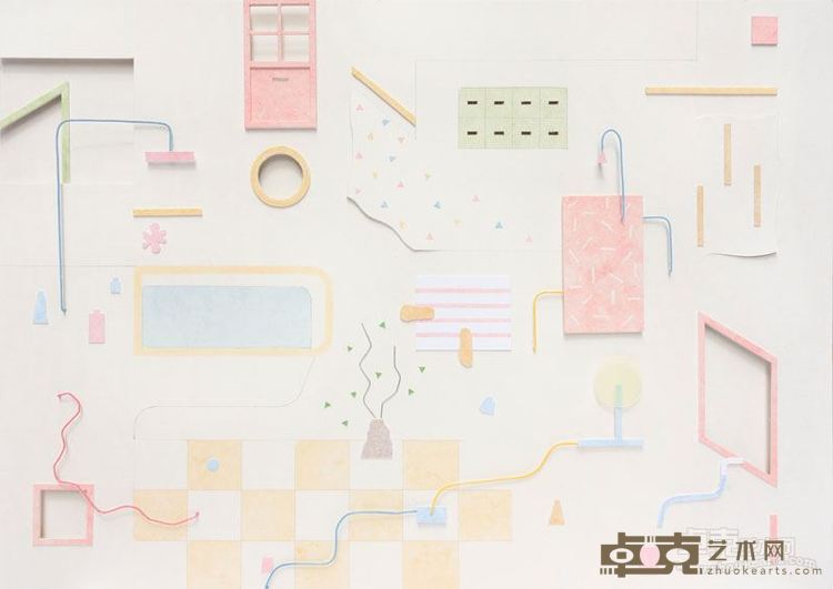 张骏 CD07 纸本拼贴 30×42cm