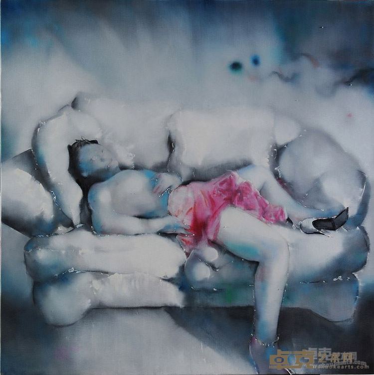 罗发辉 沙发上的人与物 布面油画  120×120cm 2011年