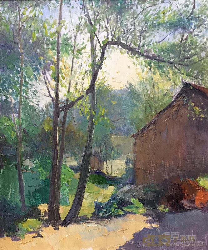2017年 许卫国 《大坝埂的老房子》70 cm×50cm 布面油画
