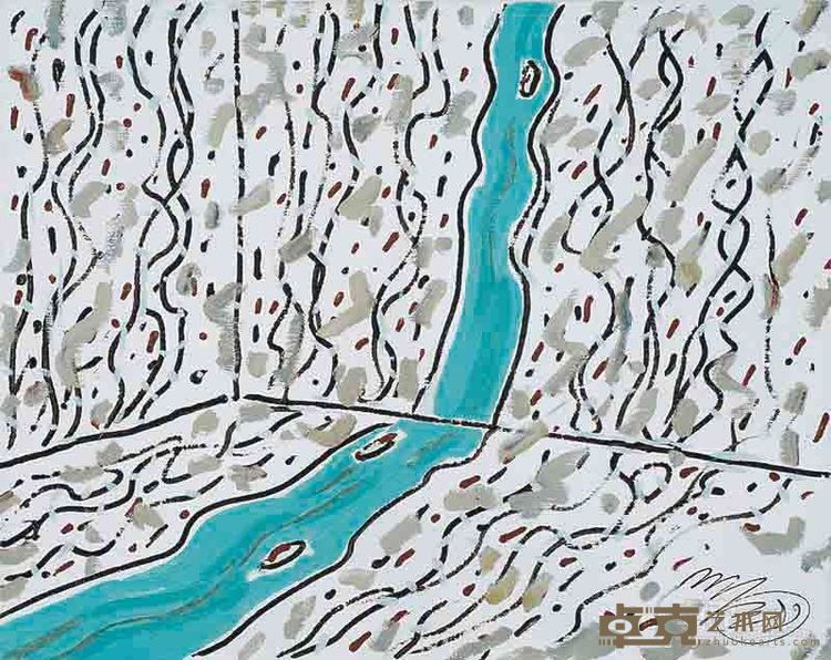 非再观的自然2 张立国 布面丙烯油画80x100cm 2000
