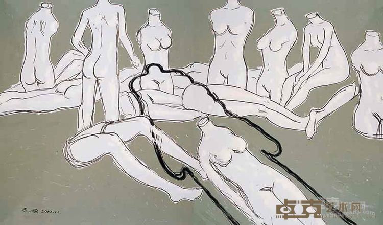 超越语言的静默3 张立国 布面丙烯220x380cm 2010