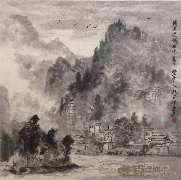 《情系边城》  赵玉祥 52×52cm 2016年 纸本