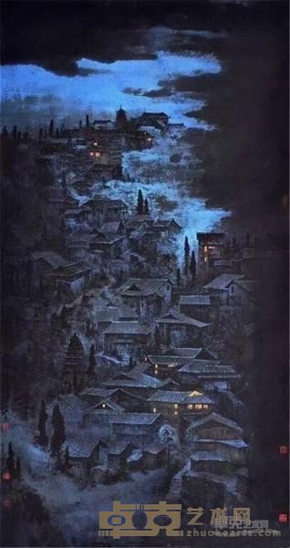 《武陵山下土家寨》  赵玉祥 122×244cm 2016年 纸本