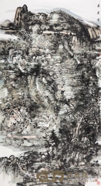 《层岩苍雄》  熊红钢 136x68cm 2015年 纸本