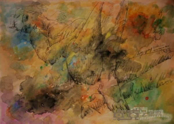 《彩色的梦》  程亚杰 27x37cm 1992年 布面油画