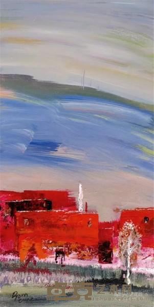 《藏风景·神座》  大唐卓玛 80x40cm 2012年 油画