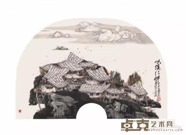 《岷溪河畔》  朱常棣 40x65cm 2014年 纸本