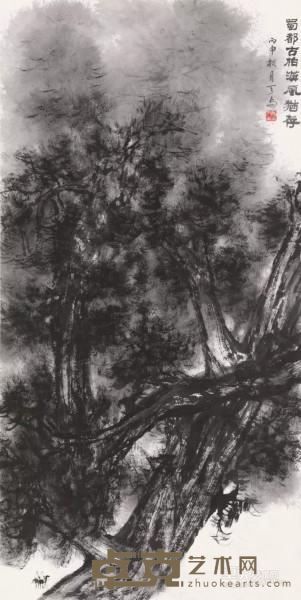 《蜀都古柏 汉风犹存》  冯天与 136x68cm 2016年 纸本