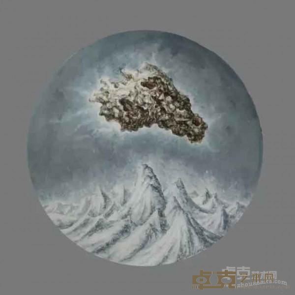 《寒山之上》  王丁力 51x51cm 2016年 水彩丙烯