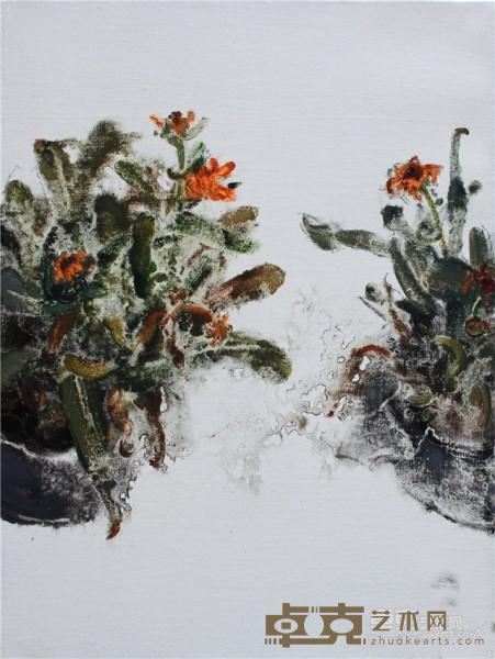 《盆.景No.27》  罗敏 40x30cm 2011年 布面油画