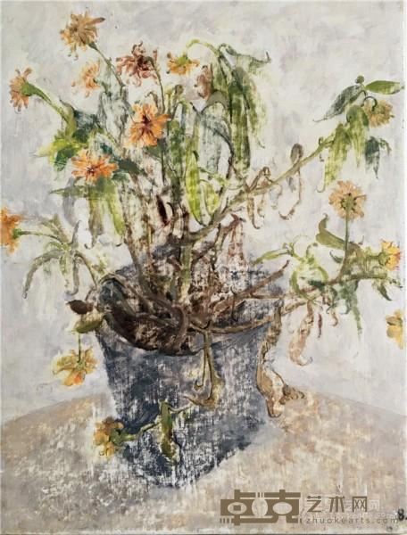 《秋菊no.1》  罗敏 40x30cm 2016年 布面油画