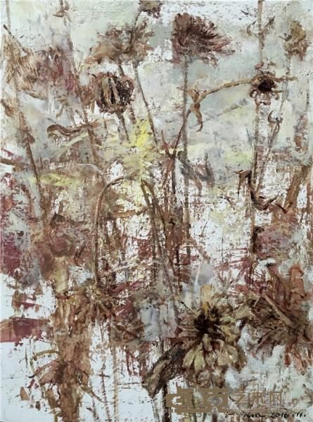 《野菊微寒NO.4》  罗敏 40x30cm 2016年 布面油画