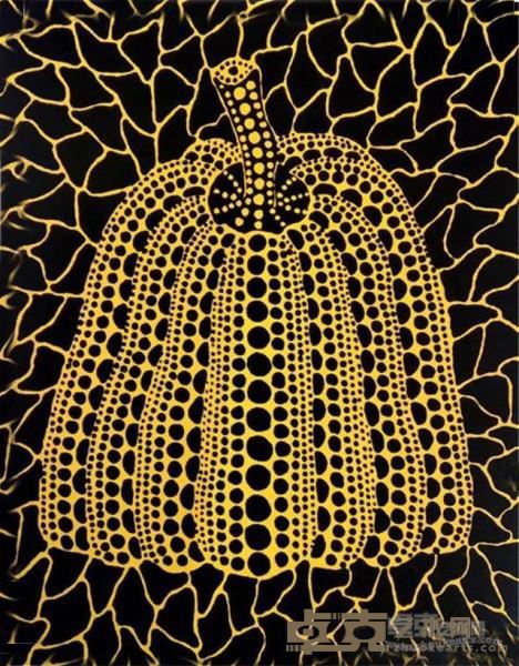 《Pumkin(s)》  草间弥生 17x14cm 1992年