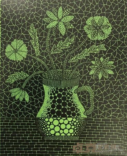 《Vase (3)》  草间弥生 28x23cm 1992年