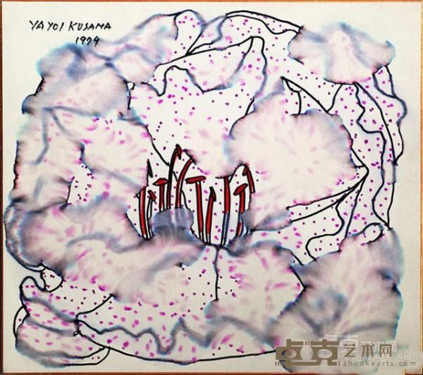 《花》  草间弥生 27x24cm 1979年