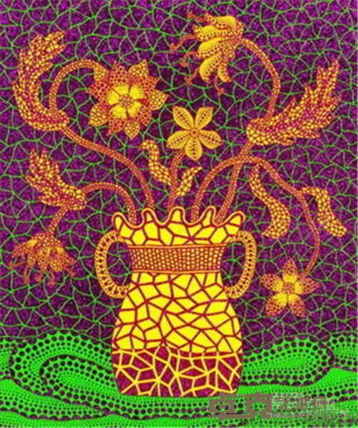 《花》  草间弥生 54x45cm 1999年