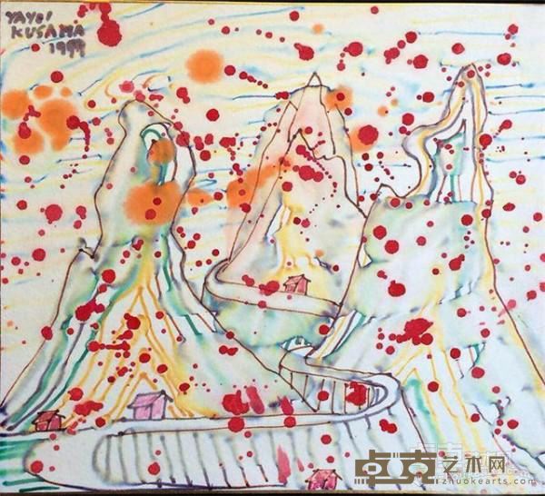 《通向阿尔卑斯山的道路》  草间弥生 27x24cm 1979年
