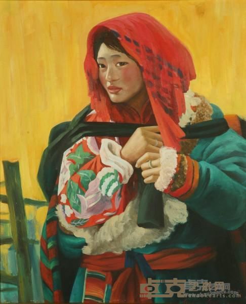 《新丝绸之路 藏女-阳光》  刘文斌 59.7×72.5cm 2002年 布面油彩