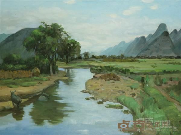 《新丝绸之路漓江-小溪》  刘文斌 60×80cm 2008年 布面油彩
