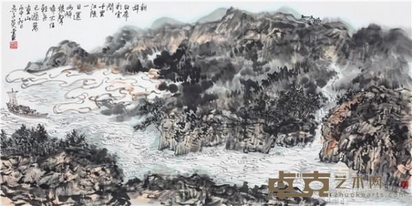 《朝辞白帝彩云间》  吴子英 68×68cm  纸本