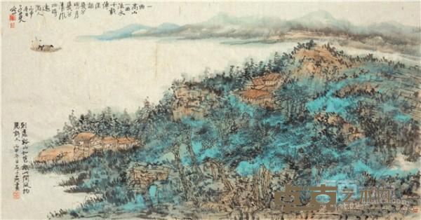 《到处溪山如旧》  吴子英 75×145cm  纸本