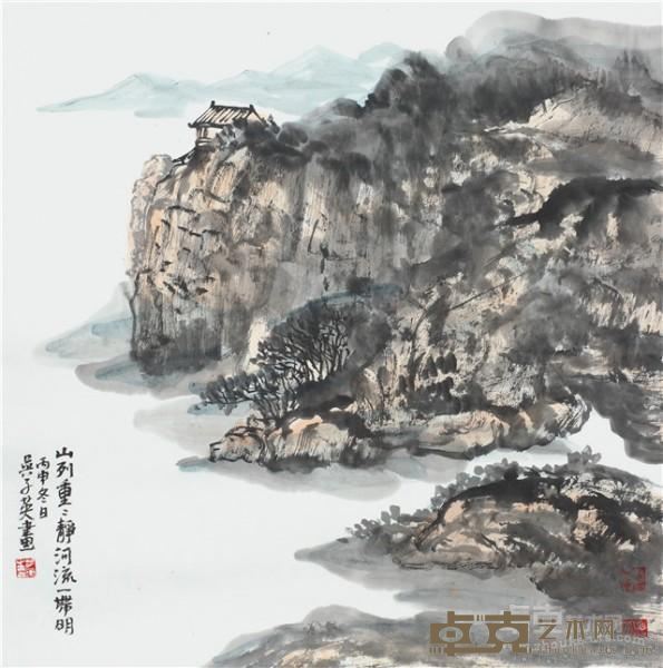 《山列重重静》  吴子英 68×68cm  纸本