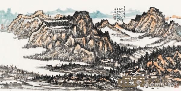 《山恋云岱》  王永亮 136×68cm 2014年 纸本