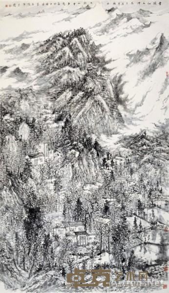 《云锁仙人冲》  王永亮 136×68cm 2013年 纸本