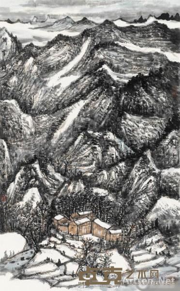《骄阳雪峥嵘》  王永亮 117×73cm 2014年 纸本