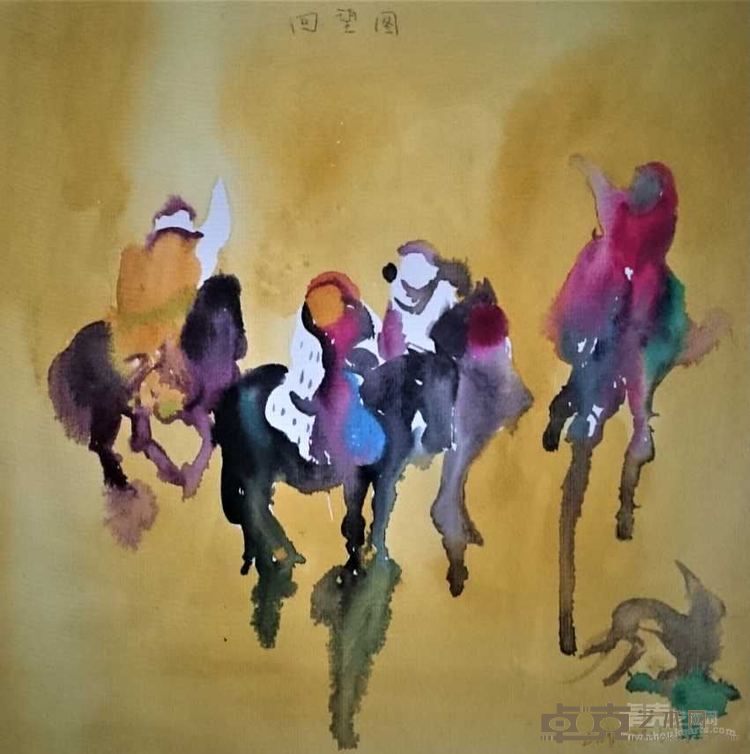 李蒙远 《回望图》30X30纸面水彩2016