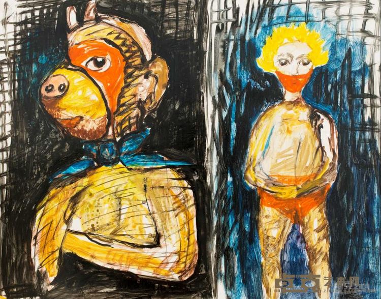 乔万华 (涂鸦-18）纸本丙烯 2013年 40x60cm